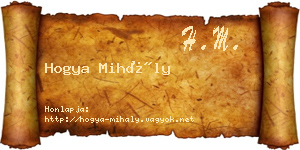 Hogya Mihály névjegykártya